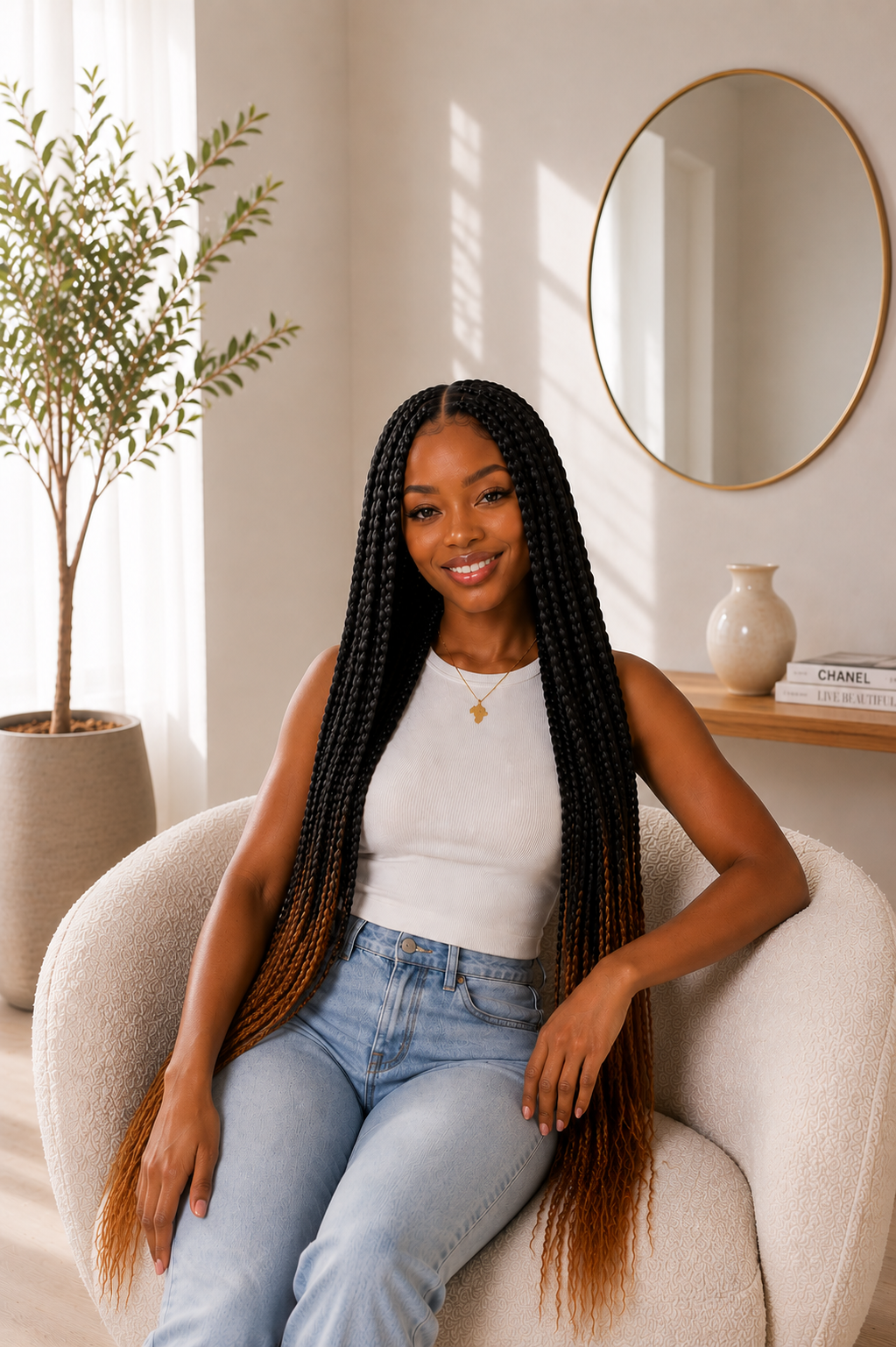 Fresh knotless braids by Amara